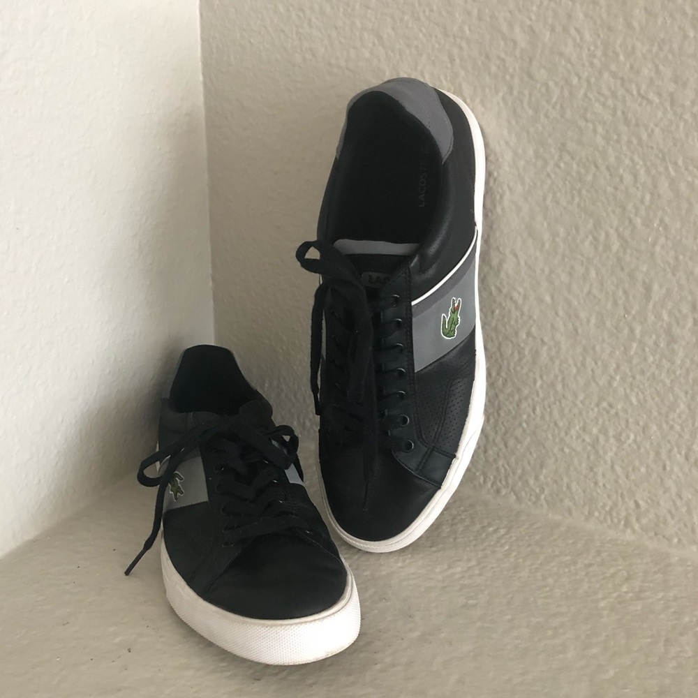 Lacoste Men's Fairlead Black Sneakers Shoes 10